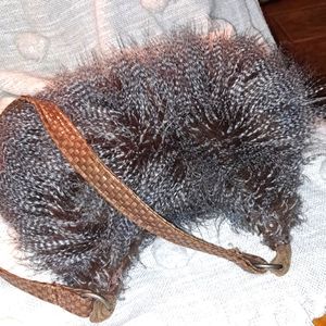 Feather Crescent Baguette Shoulder Bag. Exclusively made for Terra Nova.